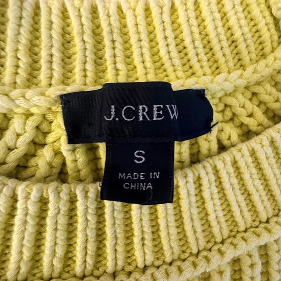 J. Crew Garment Washed Kiwi Ribbed Ballon Sleeve Chunky Cotton Sweater Women S - Picture 3 of 8